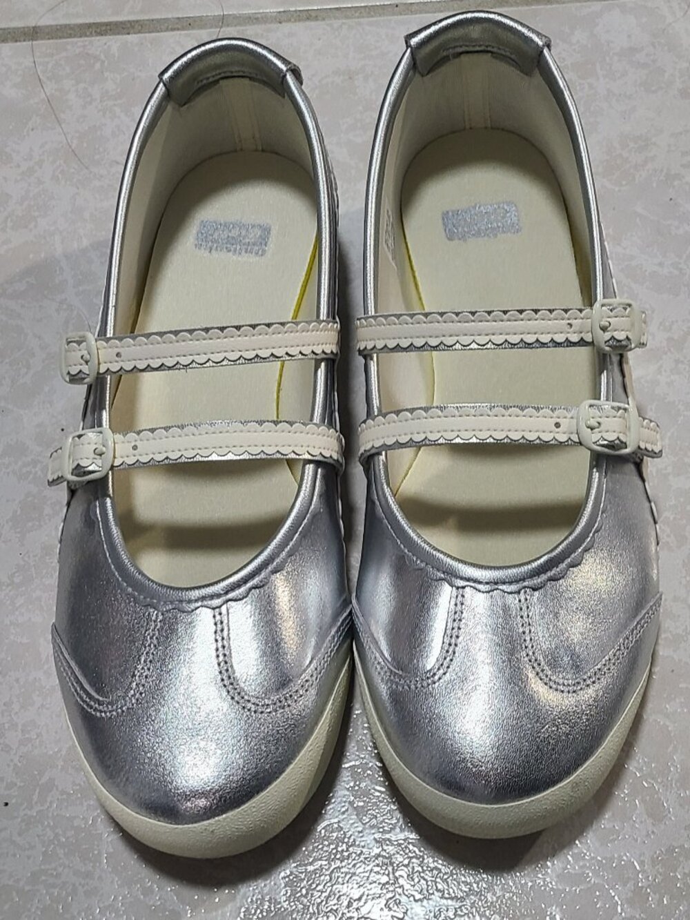 Onitsuka Tiger Mexico 66 Silver Mary Janes